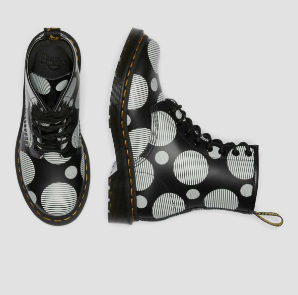 Giày Dr.Martens 1460 Women's Polka Dot Smooth 'Black White' 26876009 - Ảnh 5
