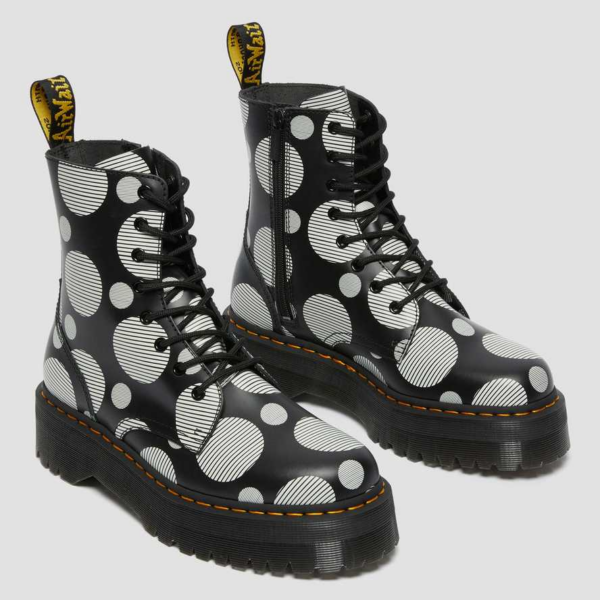 Giày Dr.Martens Jadon Polka Dot Smooth Leather 'Black White' 26882009 - Ảnh 3