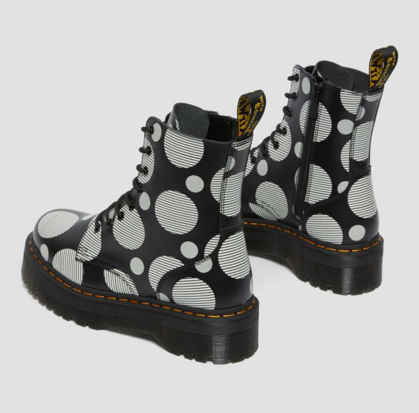 Giày Dr.Martens Jadon Polka Dot Smooth Leather 'Black White' 26882009 - Ảnh 4