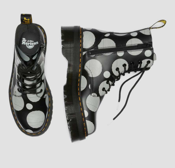 Giày Dr.Martens Jadon Polka Dot Smooth Leather 'Black White' 26882009 - Ảnh 5