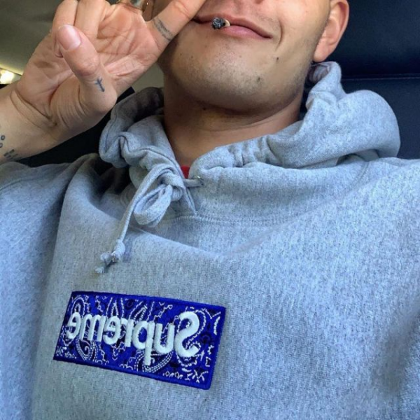 Áo Supreme Bandana Box Logo Hooded Sweatshirt Heather Grey SUP-BABLHSHGY - Ảnh 3