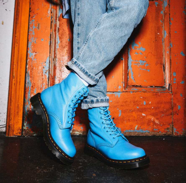 Giày Dr.Martens 1460 Women's Pascal Virginia Leather 'Blue' 26902416 - Ảnh 5