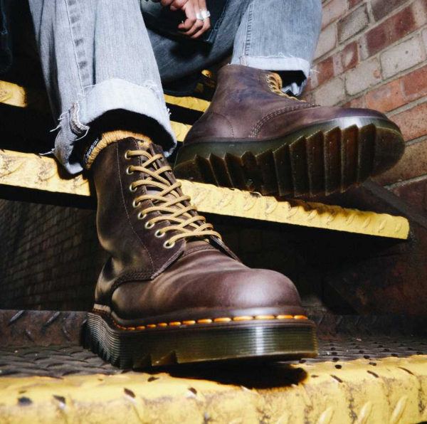 Giày Dr.Martens 1460 Pascal Ziggy Leather 'Dark Brown' 26924207 - Ảnh 2