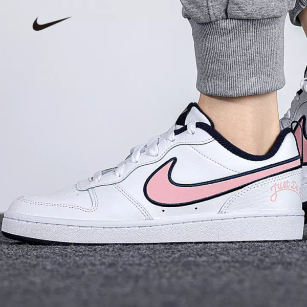 Giày Nike Court Borough Low 2 White Pink Glaze Midnight Navy DB3090-100 - Ảnh 4