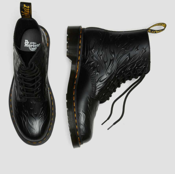 Giày Dr.Martens 1460 FLAMES EMBOSS LEATHER LACE UP 'Black' 27028001 - Ảnh 4