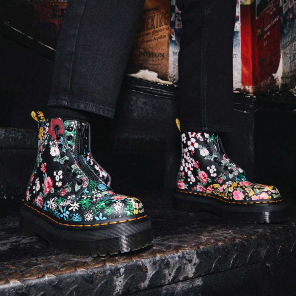 Giày Dr.Martens Sinclair Floral Mash Up Leather Platform 'Black Floral' 27128001 - Ảnh 2