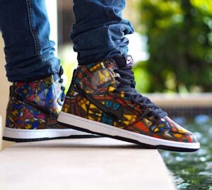 Alternative view of Giày Nike Concepts x SB Dunk High 'Stained Glass' 313171-606