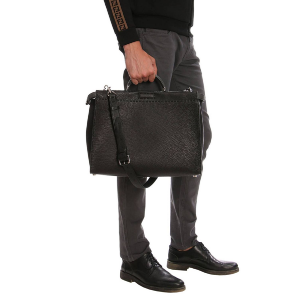 Túi Fendi Handbags Peekaboo Selleria Men Leather Black 7VA388-A4BH-F0B1J - Ảnh 2