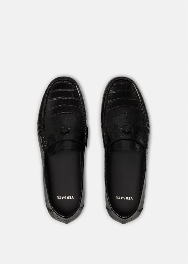 Giày Versace La Medusa Leather Loafers 'Black' DSU8527-1A00999-1B090 - Ảnh 2