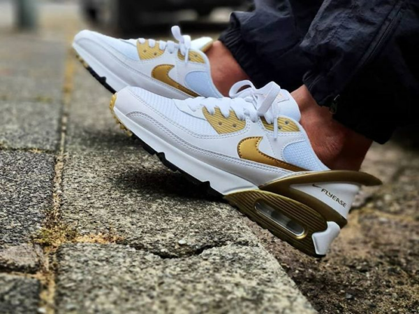 Giày Nike Air Max 90 Flyease 'White Gold' CU0814-100 - Ảnh 4