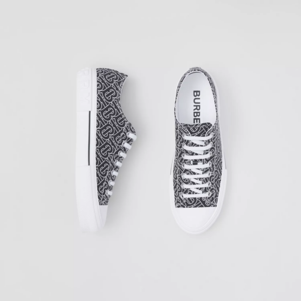 Giày Burberry Monogram Print Cotton 'Black White' 80498801 - Ảnh 2