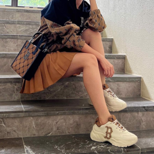 Giay MLB Big Ball Chunky Diamond Monogram 'Beige' 3ASHCDM2N-43BGD