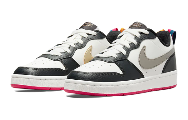 Giày Nike Court Borough Low 2 GS 'Off Noir Pink Prime' DJ0040-100 - Ảnh 2