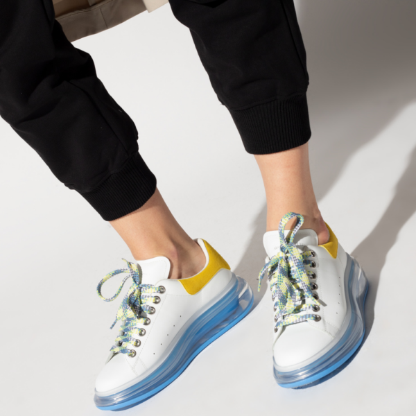 Giày Alexander McQueen Oversized Sneaker 'White Light Blue' - Ảnh 2
