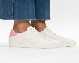 Alternative view of Giày Gucci Wmns Ace 'Interlocking G White Pink' 598527-AYO70-9076