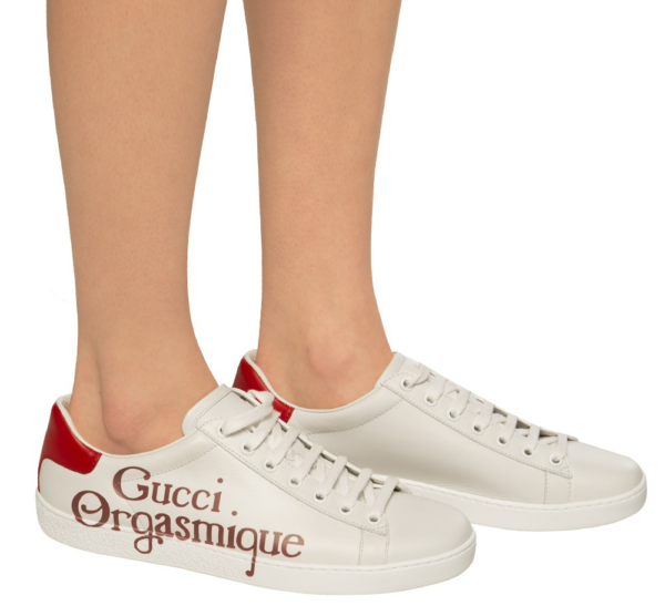 Giày Gucci Sneakes Women Leather White Red 623234-AYO10-9087 - Ảnh 2