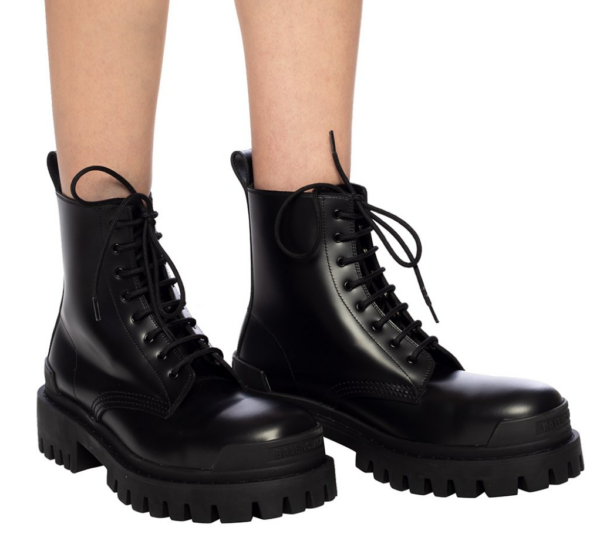 Giày Balenciaga Wmns Leather Combat Boots Strike 590974-WA960-1000 - Ảnh 4