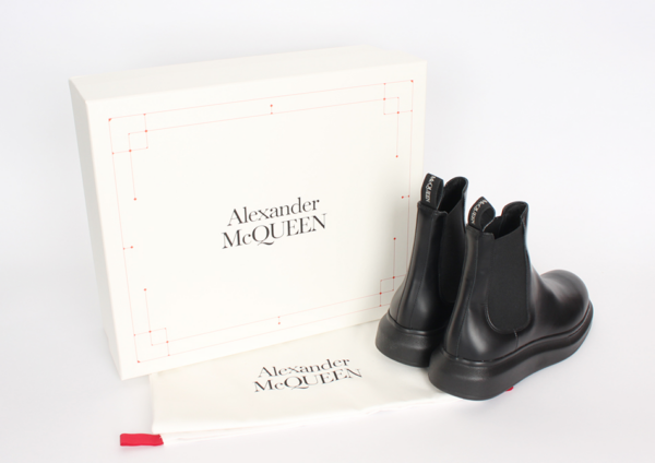 Giày Alexander McQueen Leather Chelsea Boots 'Black' 586198-WHX52-1000 - Ảnh 5