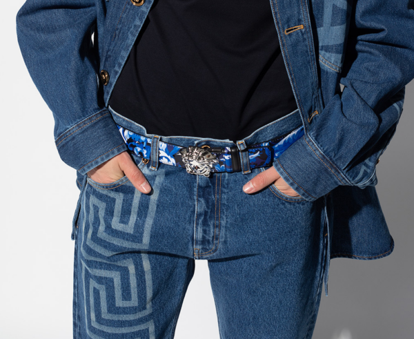 Thắt lưng Versace Men's Barocco Print Belt DCU6705-1A00871-5U15P - Ảnh 4