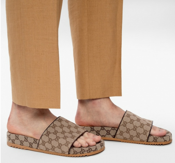 Dép Gucci Beige & Brown-GG Canvas Slides 624695-H6320-9763 - Ảnh 6