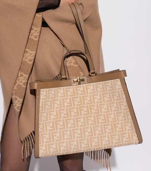 Túi Fendi PEEKABOO X-TOTE FF Wool Bag 'Beige' 8BH374-AHJ8-F1F24 - Ảnh 8
