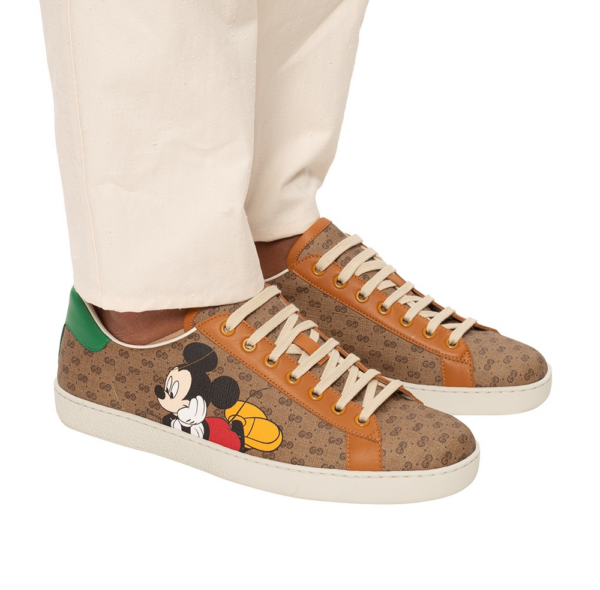 Giày Disney x Gucci Ace Low 'Mickey Mouse Beige'  602548 HWM10 8961 - Ảnh 3