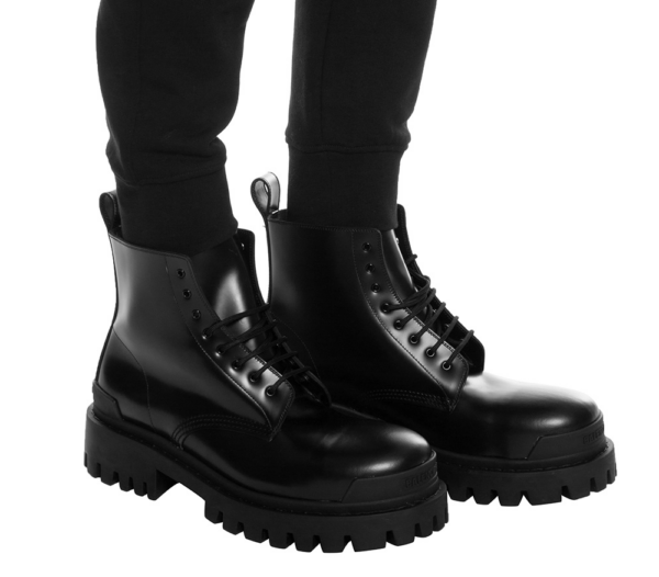 Giày Balenciaga Men's Genuine Leather Ankle Boots Strike 589338-WA960-1000 - Ảnh 4