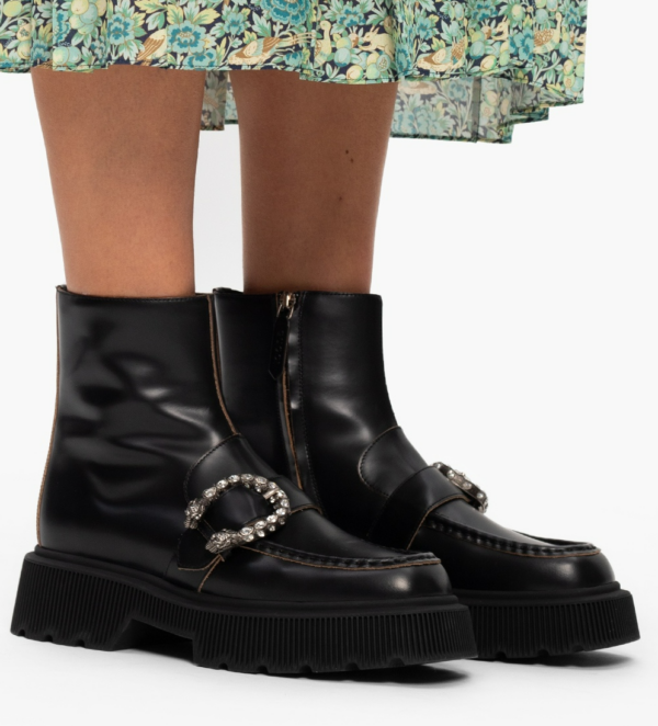 Giày Gucci Leather Ankle Boots 627291-DS800-1000 - Ảnh 2