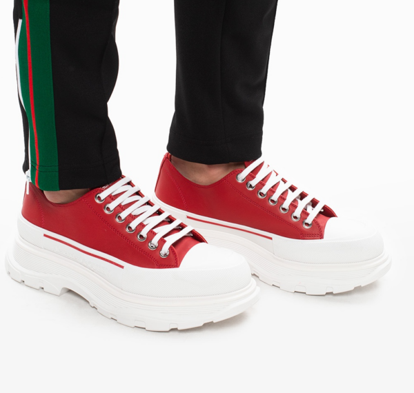 Giày Alexander McQueen Tread Slick Lace Up Sneakers 'Red' 627225-WHZ62-6593 - Ảnh 4