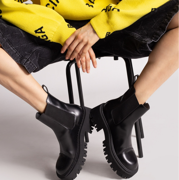 Giày Balenciaga Black Tractor Boots 641399-WA8E9-1000 - Ảnh 4