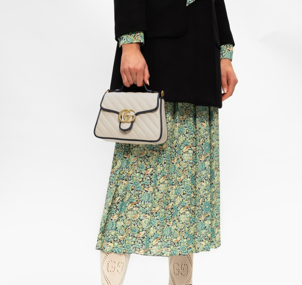 Túi Gucci GG Marmont Mini Top Handle Bag White 583571-0OLFX-9085 - Ảnh 3