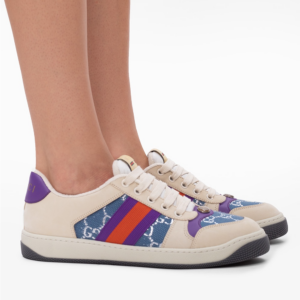 Alternative view of Giày Gucci Wmns Screener 'Blue GG Lamé' 577684-2C830-4690