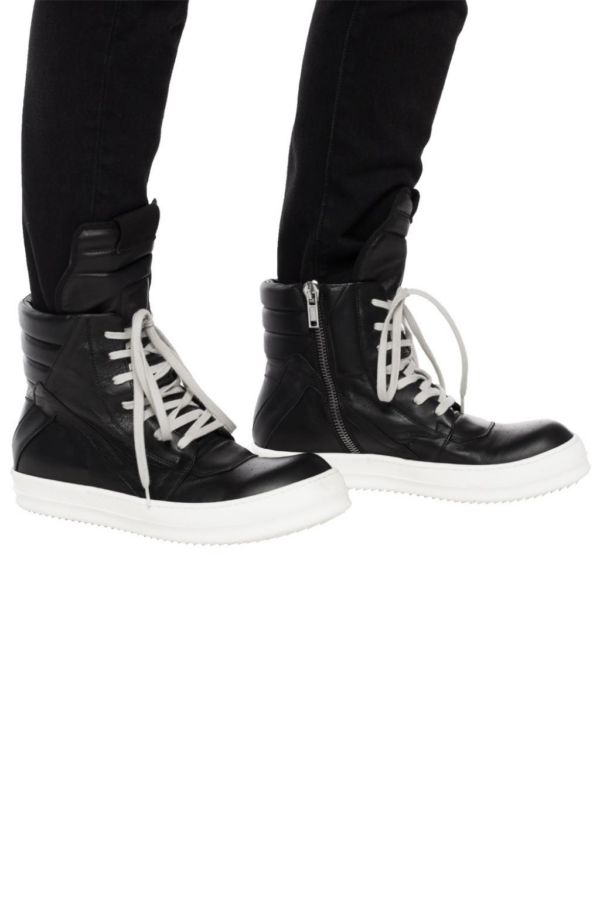 Giày Rick Owens Geobasket Leather High Top Sneaker Black RU16F6894 LPO 991 - Ảnh 4