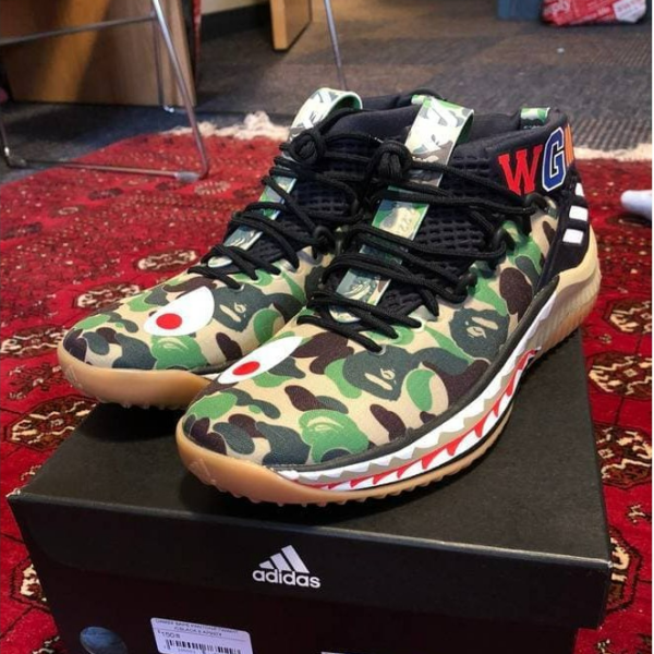 Giày Adidas A Bathing Ape x Dame 4 'Green Camo' AP9974 - Ảnh 7