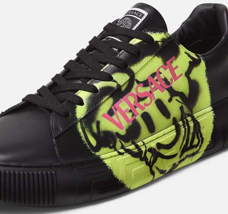 Giày Versace Greca Medusa Tag Sneakers Black Print DSU8404-1A01998-2B670 - Ảnh 2