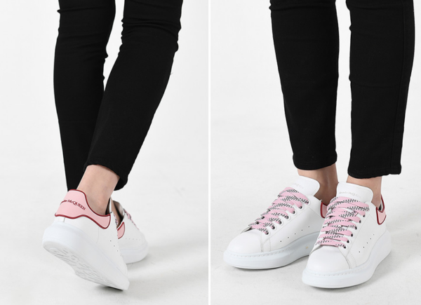 Giày Alexander McQueen Wmns Oversized Sneaker 'White Pink Red' 621056-WHXMT-9633 - Ảnh 4