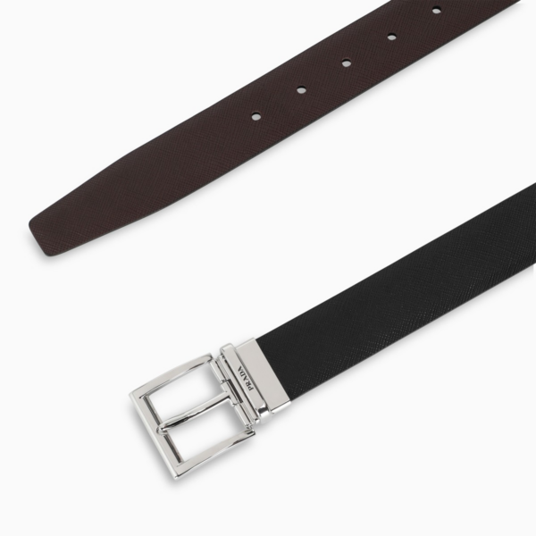 Thắt Lưng Prada Black Saffiano Leather Reversible Belt 2CC004053-F00XF - Ảnh 4
