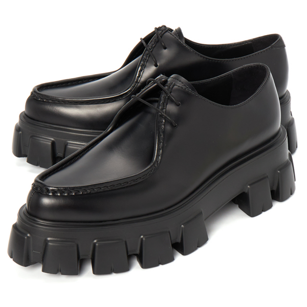 Giay Prada Monolith Brushed Lace-up 'Black' 2EE361-B4L-F0002