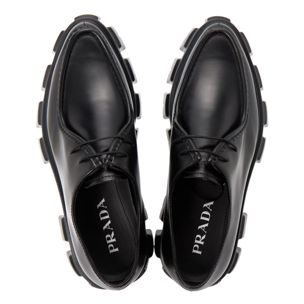 Giay Prada Monolith Brushed Lace-up 'Black' 2EE361-B4L-F0002