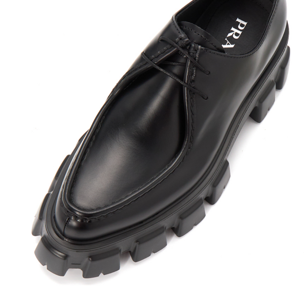Giay Prada Monolith Brushed Lace-up 'Black' 2EE361-B4L-F0002