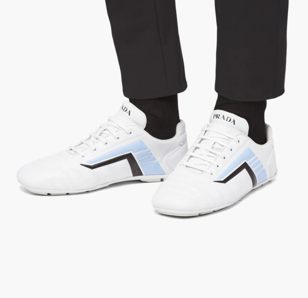 Giày Prada Rev Leather Sneakers 'White Light Blue' 2EG325-A21-F0AZ1 - Ảnh 3