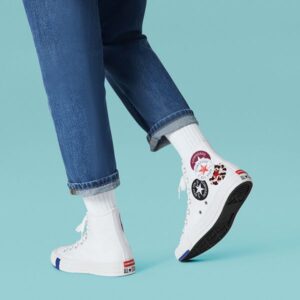 Alternative view of Giày Converse Chuck Taylor All Star High 'Logo Play White Rush Blue' 166735C