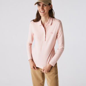 Alternative view of Áo Lacoste Women's 4-Button Slim Fit Long Sleeve Polo PF5464-20C-ADY