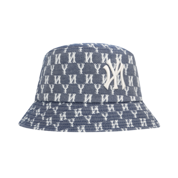 Mũ MLB Monogram Blue Jacquard Bucket Hat New York Yankees 32CPHV111-50N
