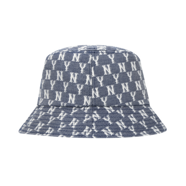 Mũ MLB Monogram Blue Jacquard Bucket Hat New York Yankees 32CPHV111-50N - Ảnh 4
