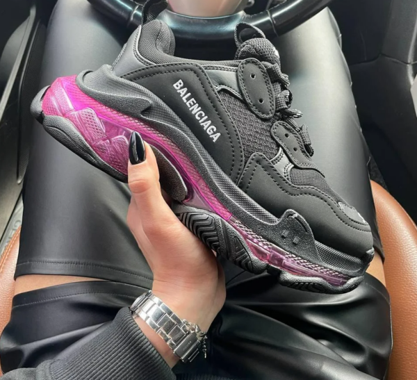 Giày Balenciaga Triple S Sneaker 'Clear Sole Black Pink Neon' 541624-W2FR1-1053 - Ảnh 5