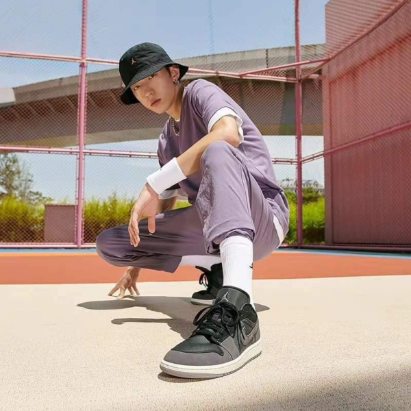 Giày Nike Air Jordan 1 Low Craft Inside Out 'Black' DN1635-001 - Ảnh 4