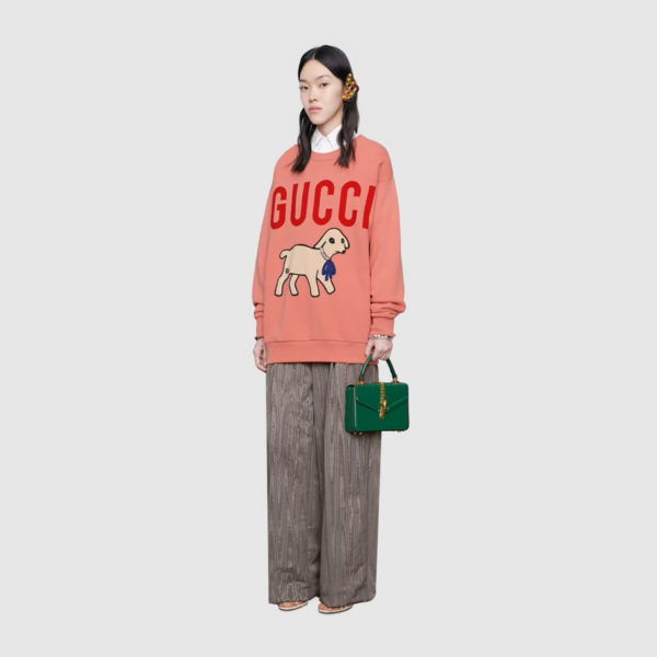 Túi Gucci Sylvie 1969 Leather 'Emerald Green' - Ảnh 5