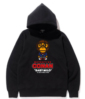 Áo Bape Detective Conan x Baby Milo Hoodie Black BAPE373