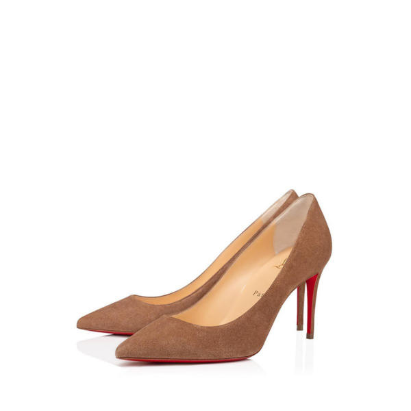 Giày Cao Gót Christian Louboutin Kate 85 Brown Veau Velours 3191417C626 - Ảnh 2